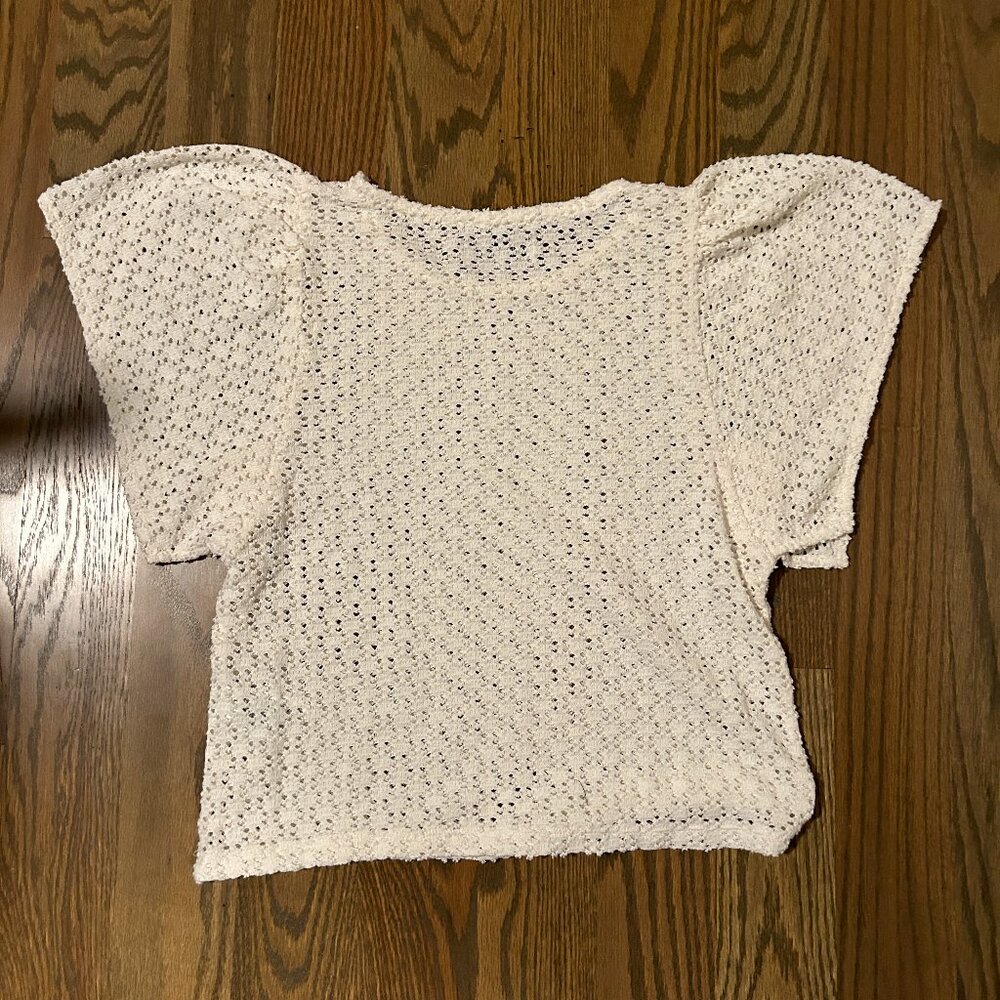 Madewell Texture & Thread Eyelet Flutter Sleeve W… - image 5